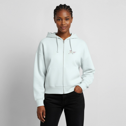 She leads quietly Boxy Zipper - Eisblau