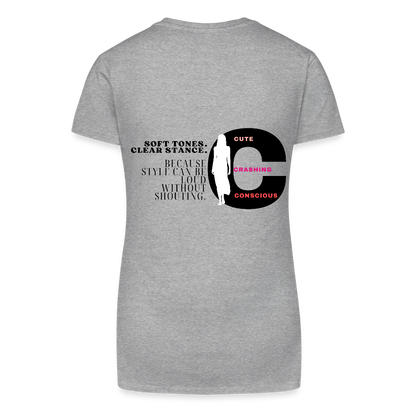 Soft Tones T-Shirt V-Neck - Grau meliert