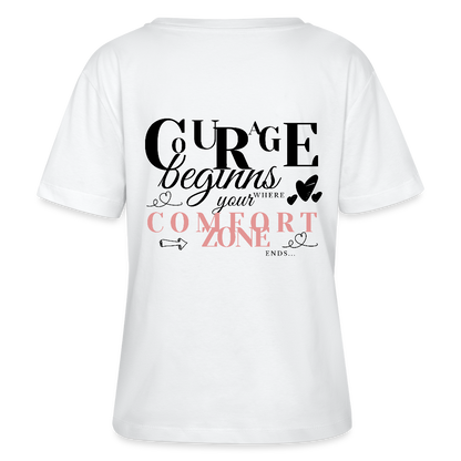 Courage Comfortzone Rundhals T-Shirt - Weiß
