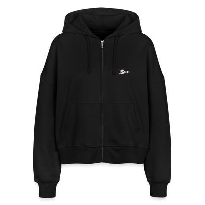 Stanley/Stella Boxy Frauen Bio Zip Hoodie Ida - Schwarz