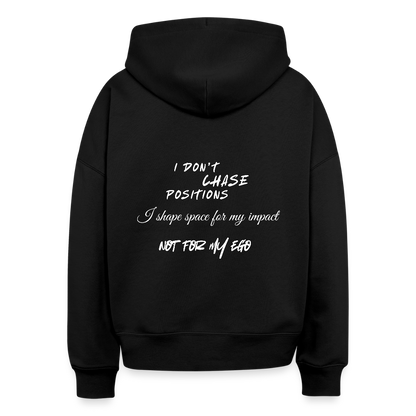 I don't chase positions Boxy Hoodie - Schwarz