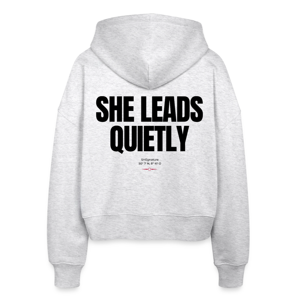 She leads quietly Boxy Zipper - Weiß meliert