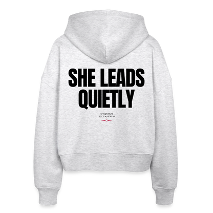 She leads quietly Boxy Zipper - Weiß meliert