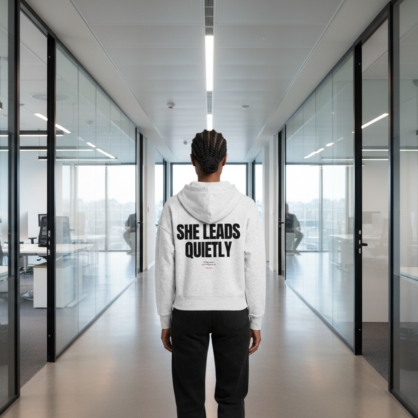 She leads quietly Boxy Zipper - Weiß meliert