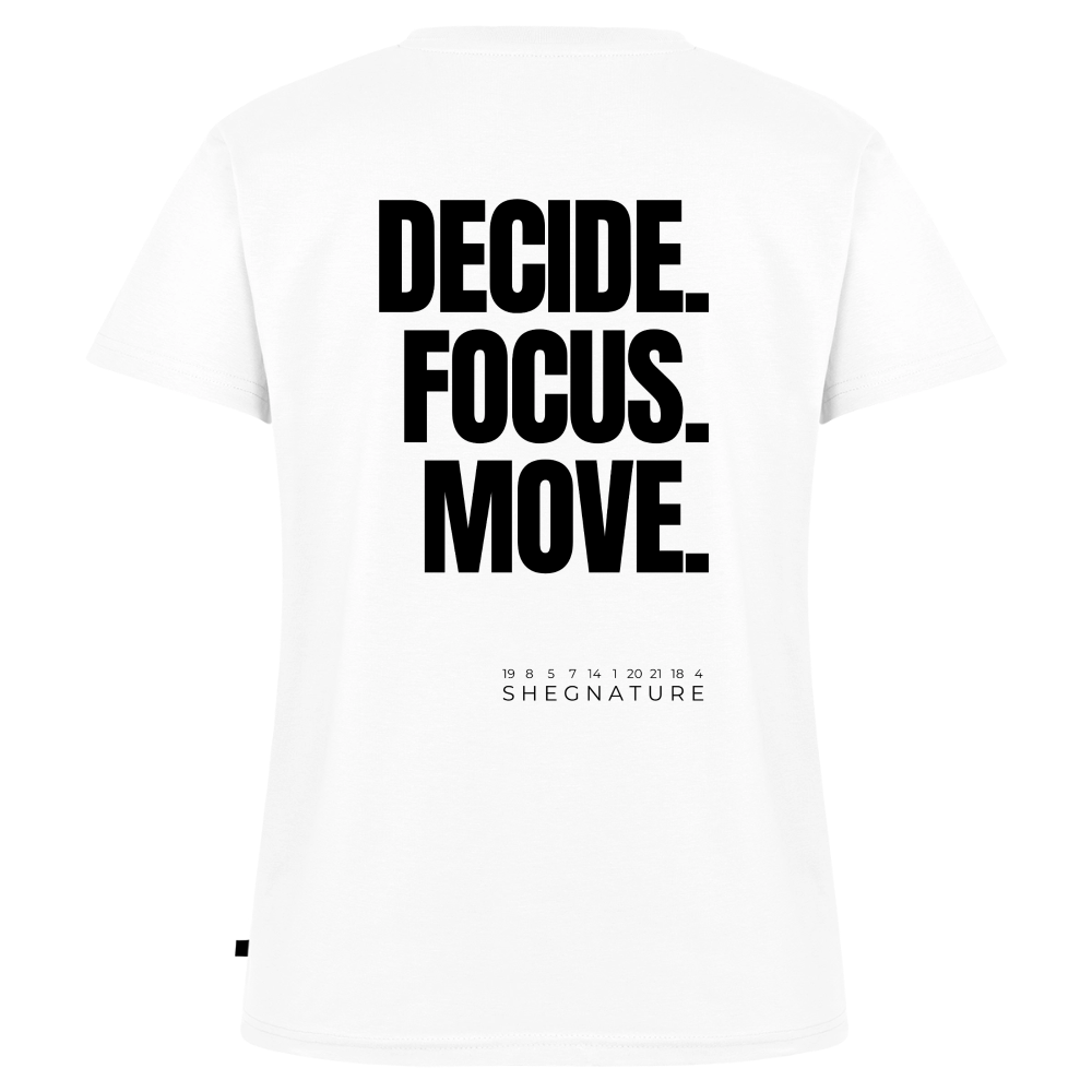 Decide Focus Move minimalistisches T-Shirt Damen