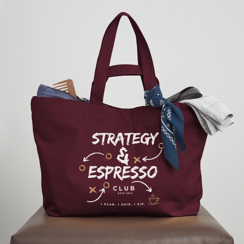 Strategy & Espresso Club Shopping Bag - Burgunderrot