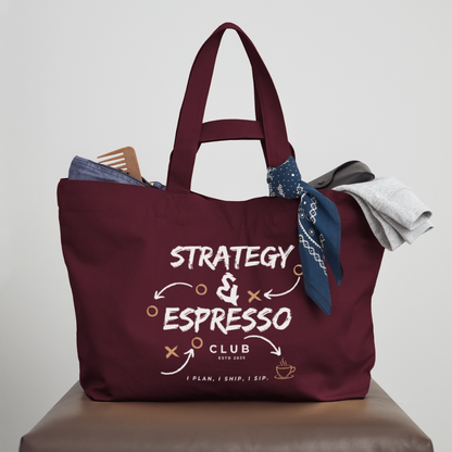 Strategy & Espresso Club Shopping Bag - Burgunderrot