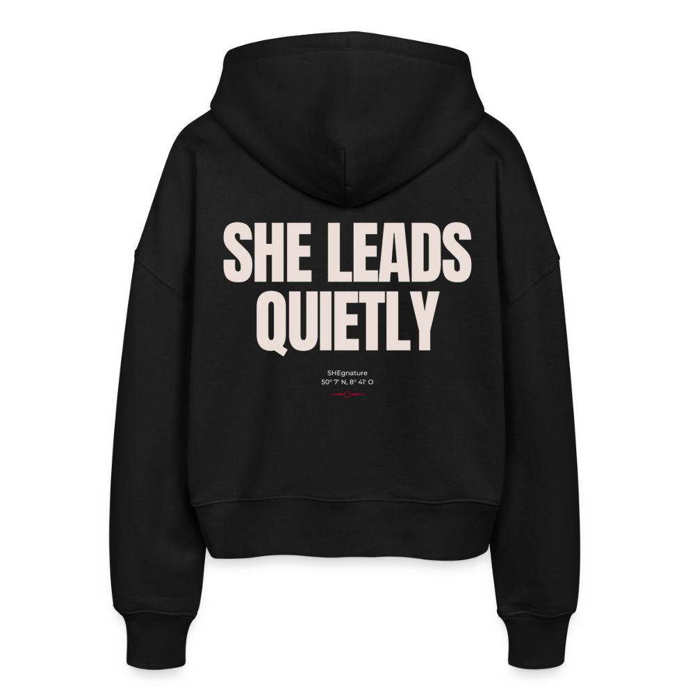 She leads quietly dunkel Boxy Zipper - Schwarz
