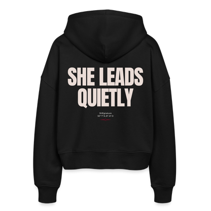 She leads quietly dunkel Boxy Zipper - Schwarz