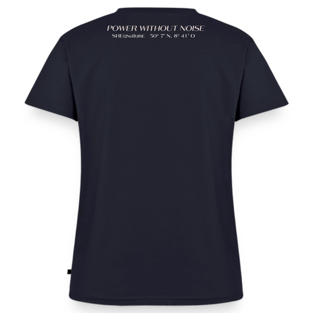 strength in silence Bio-T-Shirt mit V-Ausschnitt dunkel - Navy