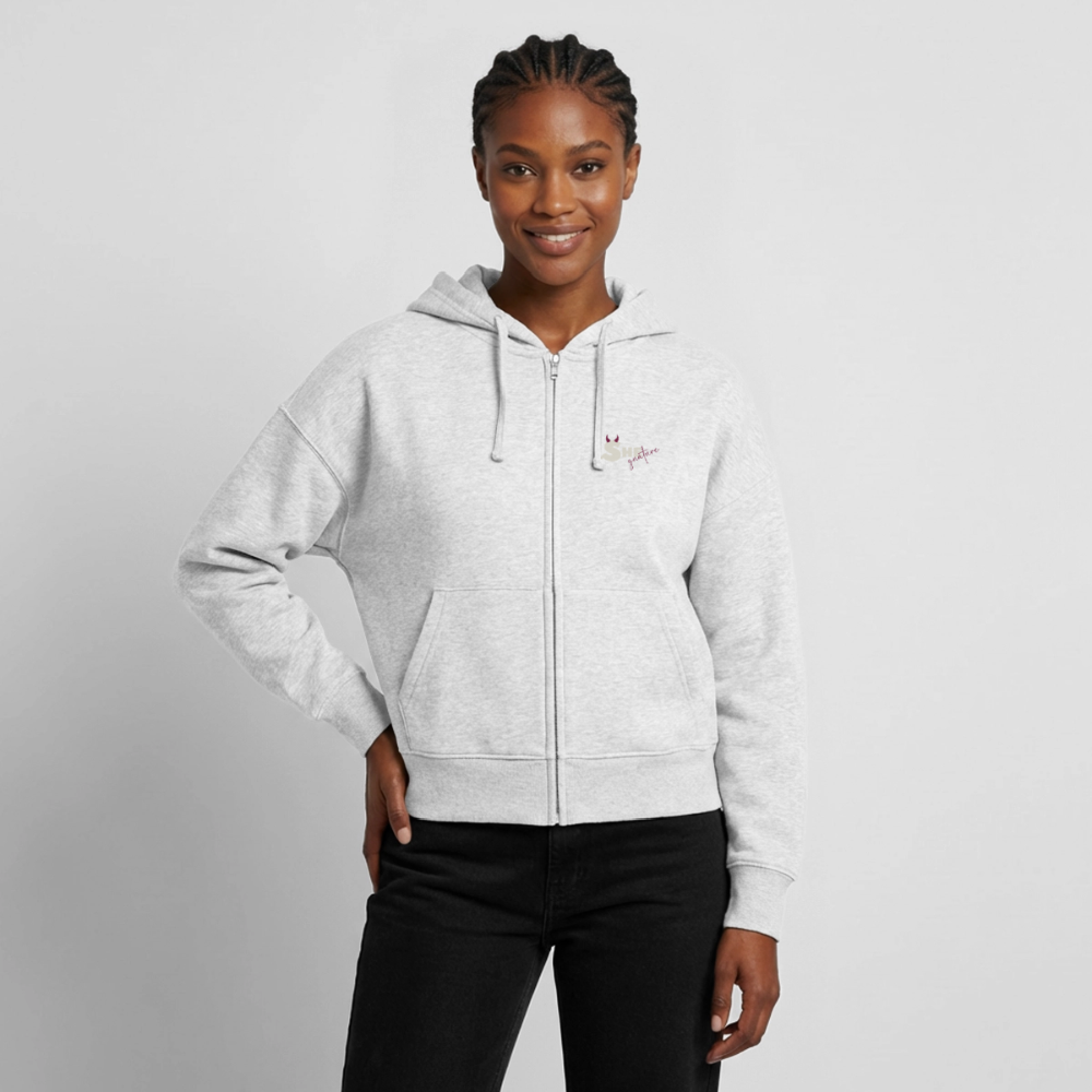 She leads quietly Boxy Zipper - Weiß meliert