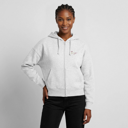 She leads quietly Boxy Zipper - Weiß meliert