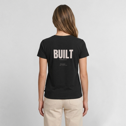 Built with intent Bio-T-Shirt mit V-Ausschnitt - Schwarz