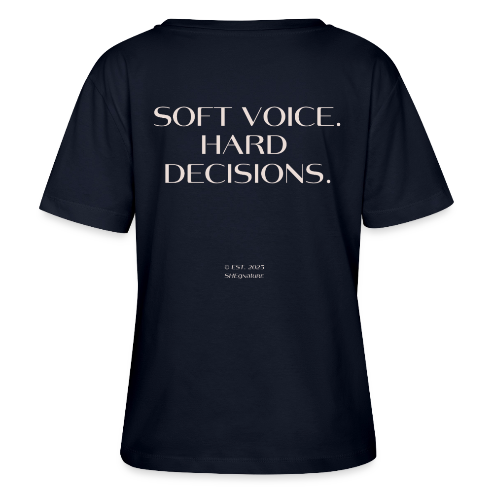 Soft Voice Hard Decisions T-Shirt Rundhals dunkel - Navy