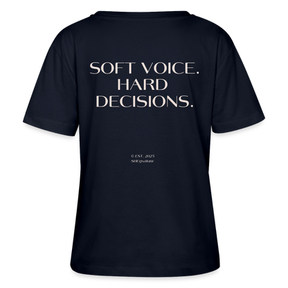Soft Voice Hard Decisions T-Shirt Rundhals dunkel - Navy