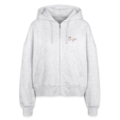 She leads quietly Boxy Zipper - Weiß meliert