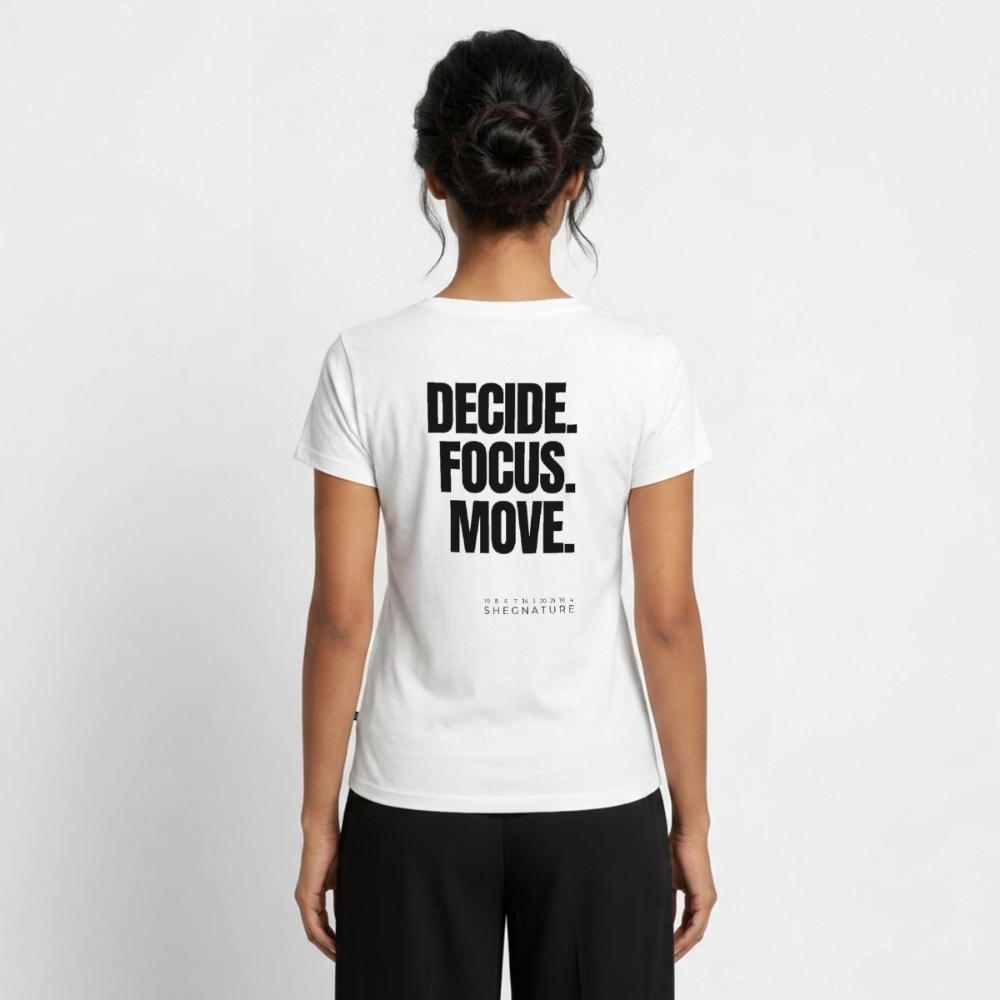 Decide Focus Move minimalistisches T-Shirt Damen