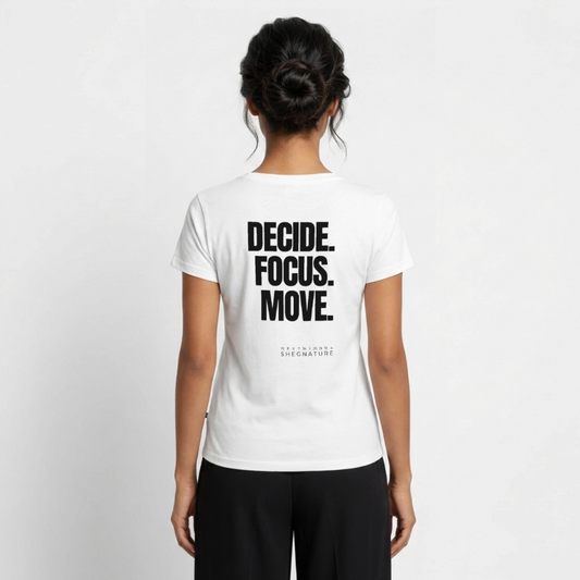 Decide Focus Move minimalistisches T-Shirt Damen