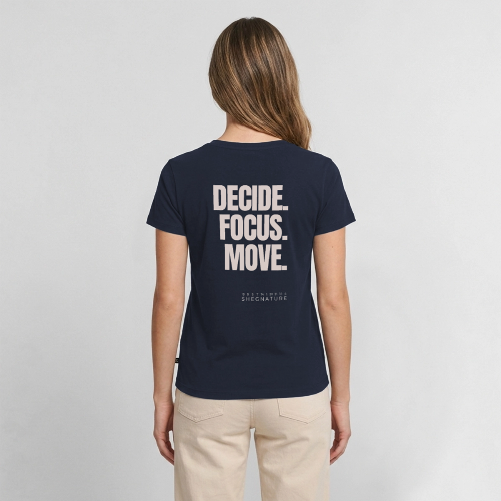 Decide Focus Move minimalistisches T-Shirt Damen