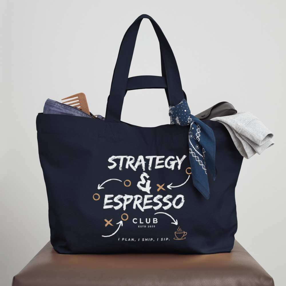 Strategy & Espresso Club Shopping Bag - Navy