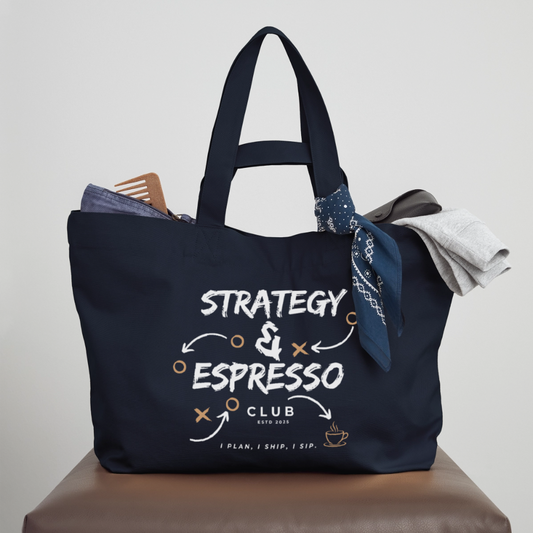 Strategy & Espresso Club Shopping Bag - Navy