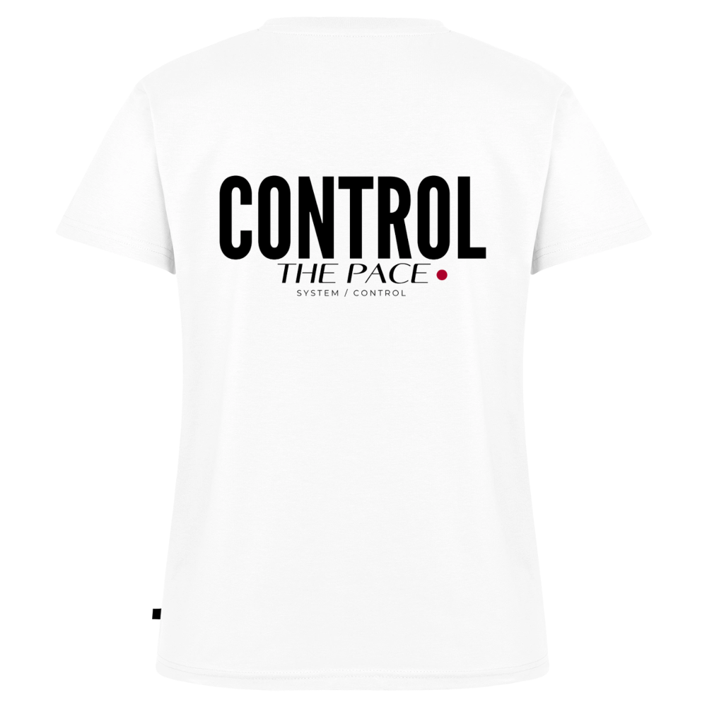 Control the pace Bio-T-Shirt mit V-Ausschnitt hell - Weiß