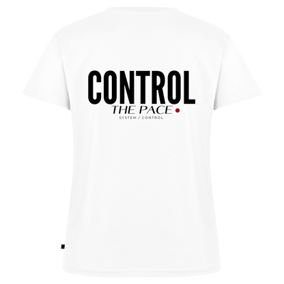 Control the pace Bio-T-Shirt mit V-Ausschnitt hell - Weiß