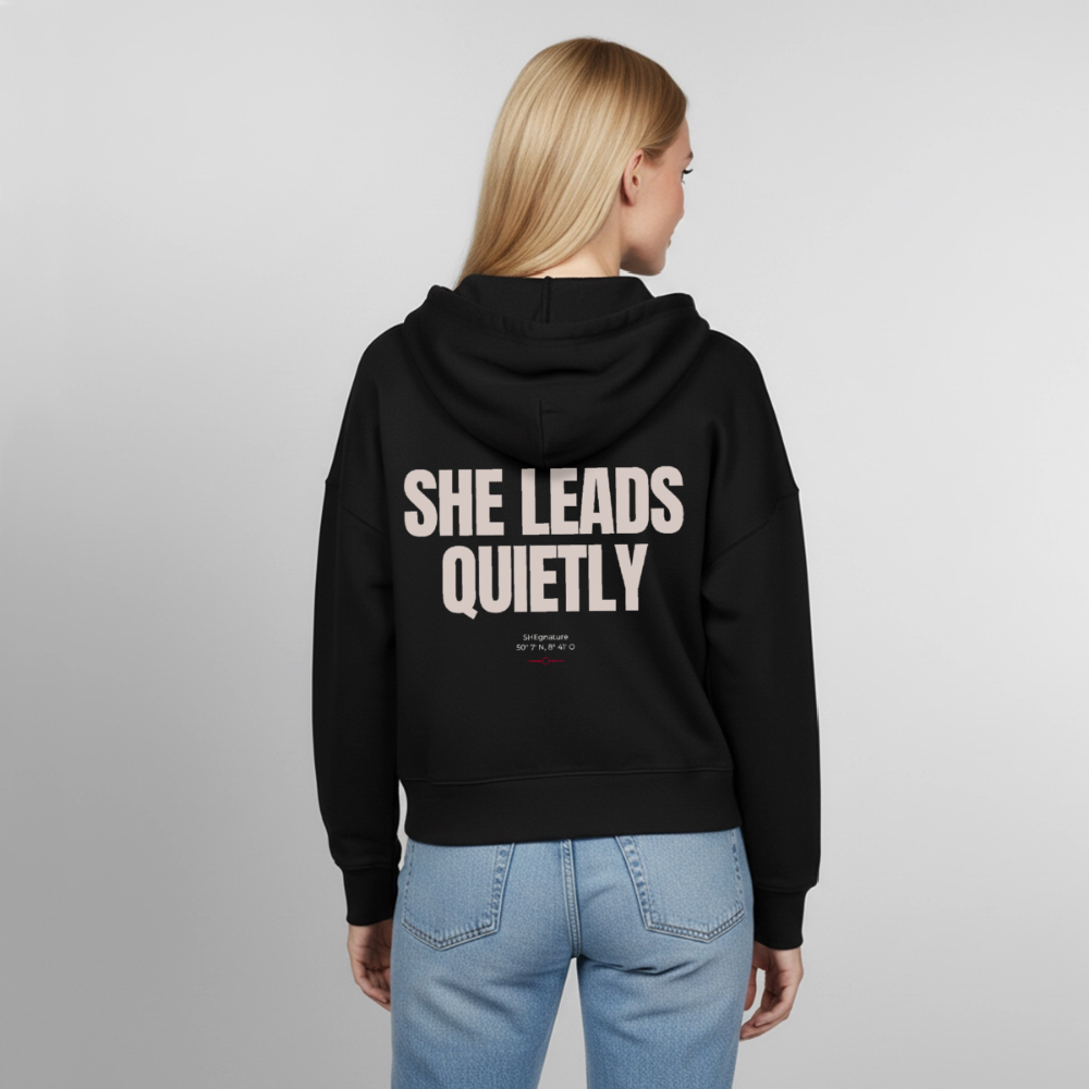 She leads quietly dunkel Boxy Zipper - Schwarz