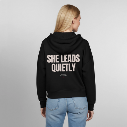She leads quietly dunkel Boxy Zipper - Schwarz