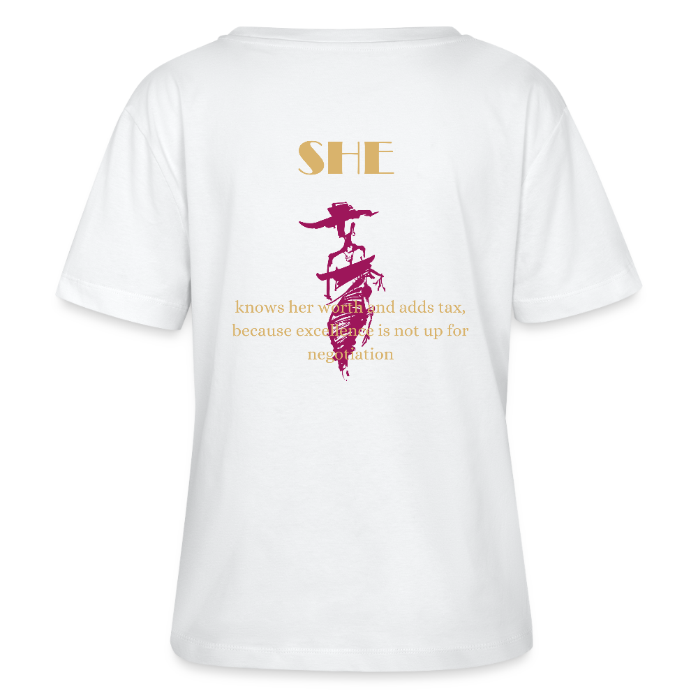 She T-Shirt Rundhals Frauen Bio-T-Shirt  Weiß
