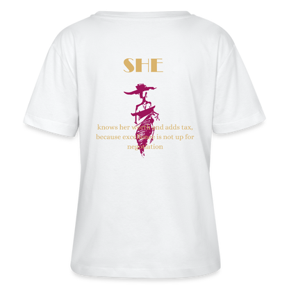She T-Shirt Rundhals Frauen Bio-T-Shirt  Weiß