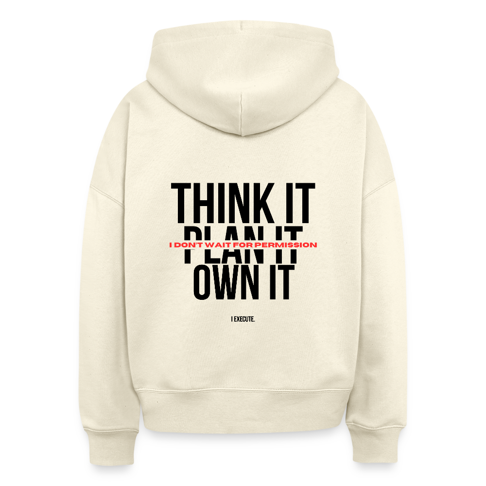 I execute Boxy Hoodie - Weißgrau