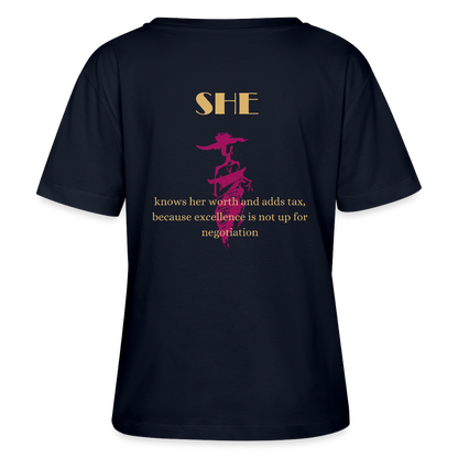 She T-Shirt Rundhals Frauen Bio-T-Shirt  Navy