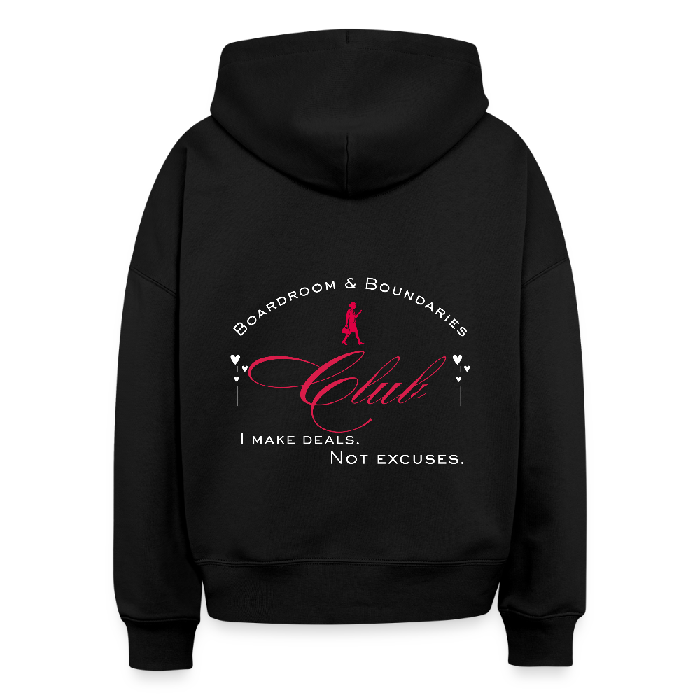 Boardroom & Boundaries Club Boxy Hoodie - Schwarz