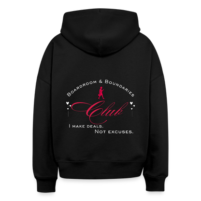 Boardroom & Boundaries Club Boxy Hoodie - Schwarz