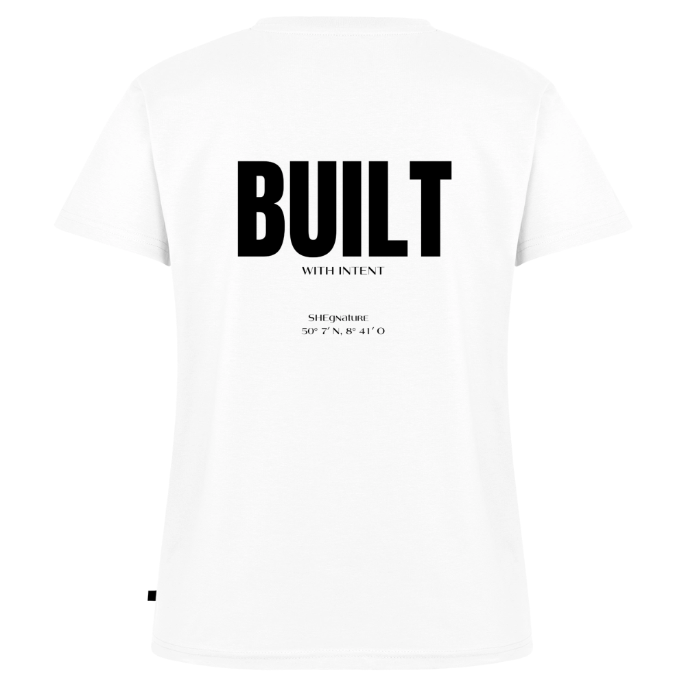 Built with intent hell Bio-T-Shirt mit V-Ausschnitt - Weiß