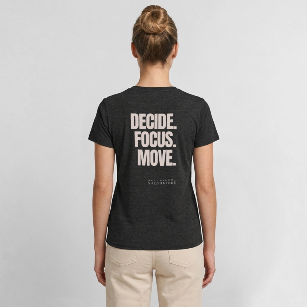 Decide Focus Move minimalistisches T-Shirt Damen