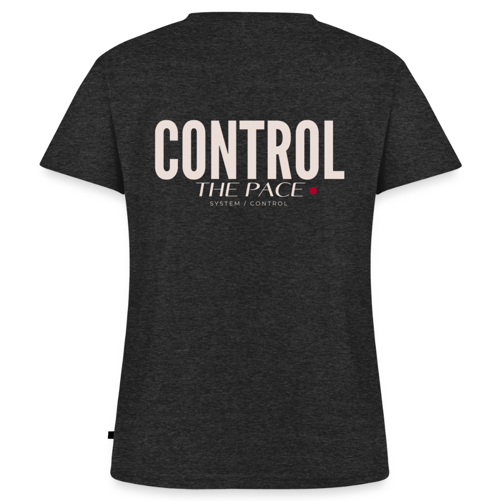 Control the pace Bio-T-Shirt mit V-Ausschnitt - Anthrazit meliert