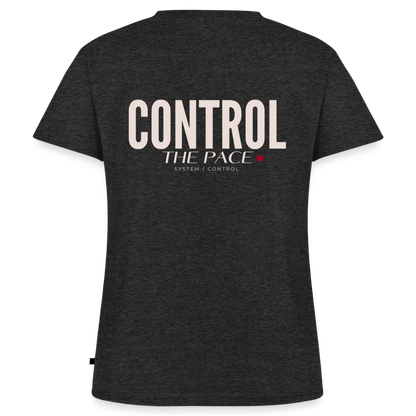 Control the pace Bio-T-Shirt mit V-Ausschnitt - Anthrazit meliert