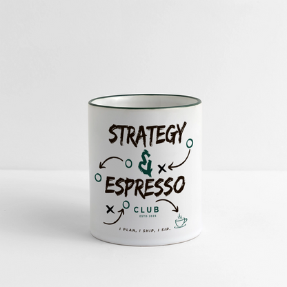 Strategy & Espresso Club Panoramatasse - Weiß/Dunkelgrün