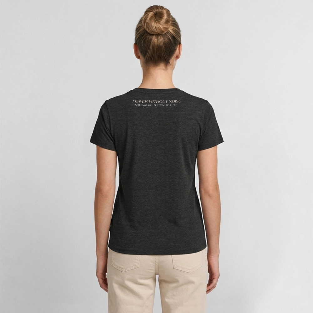 strength in silence Bio-T-Shirt mit V-Ausschnitt dunkel - Anthrazit meliert