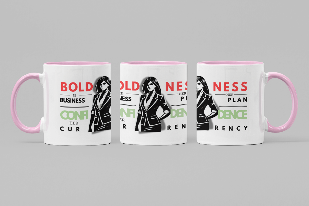 Boldness Tasse weiß ros