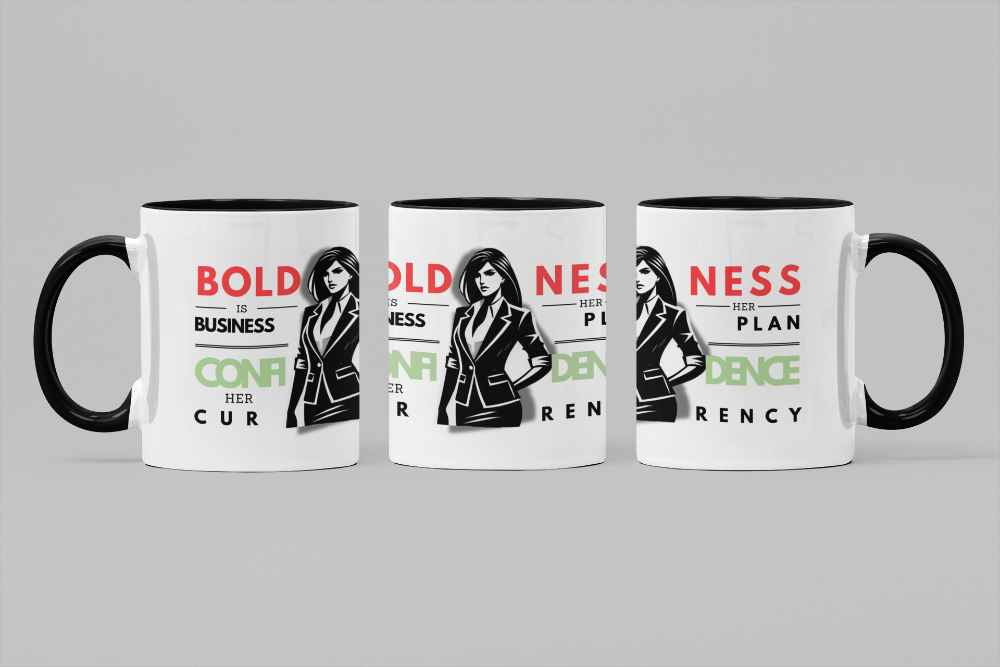 Boldness Tasse schwarz weiß