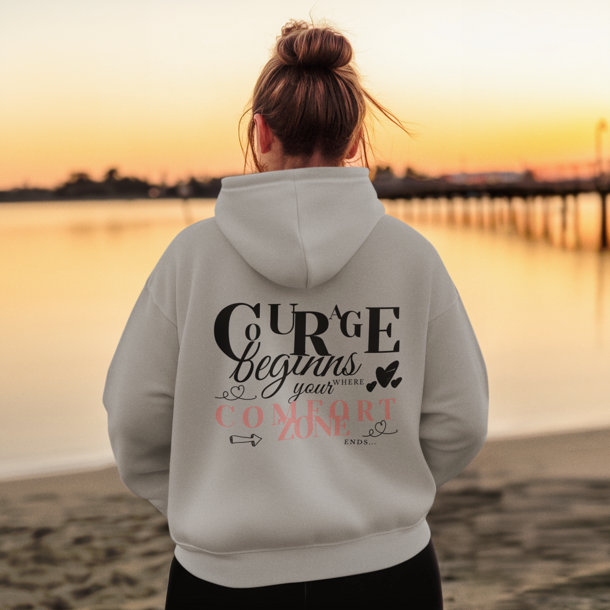 Courage Comfortzone Hoodie grau melliert