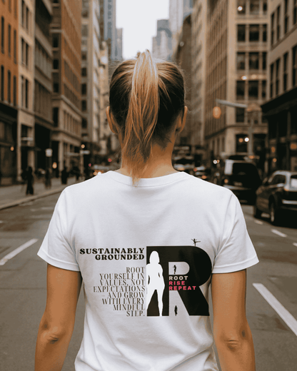 Sustainably Grounded T-Shirt V-Neck weiß