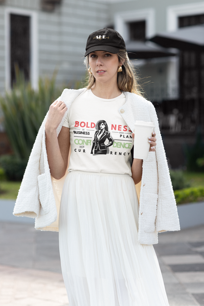 "Boldness is Her Business Plan" T-Shirt – Selbstbewusst, Stark und Nachhaltig im Business