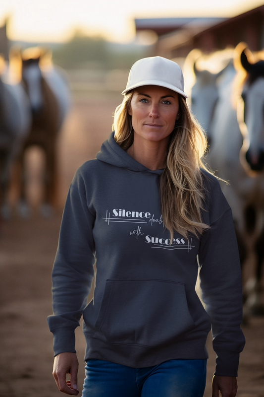 "Silence Doubters with Success" Hoodie – Nachhaltiger Hoodie für Erfolgreiche Businessfrauen