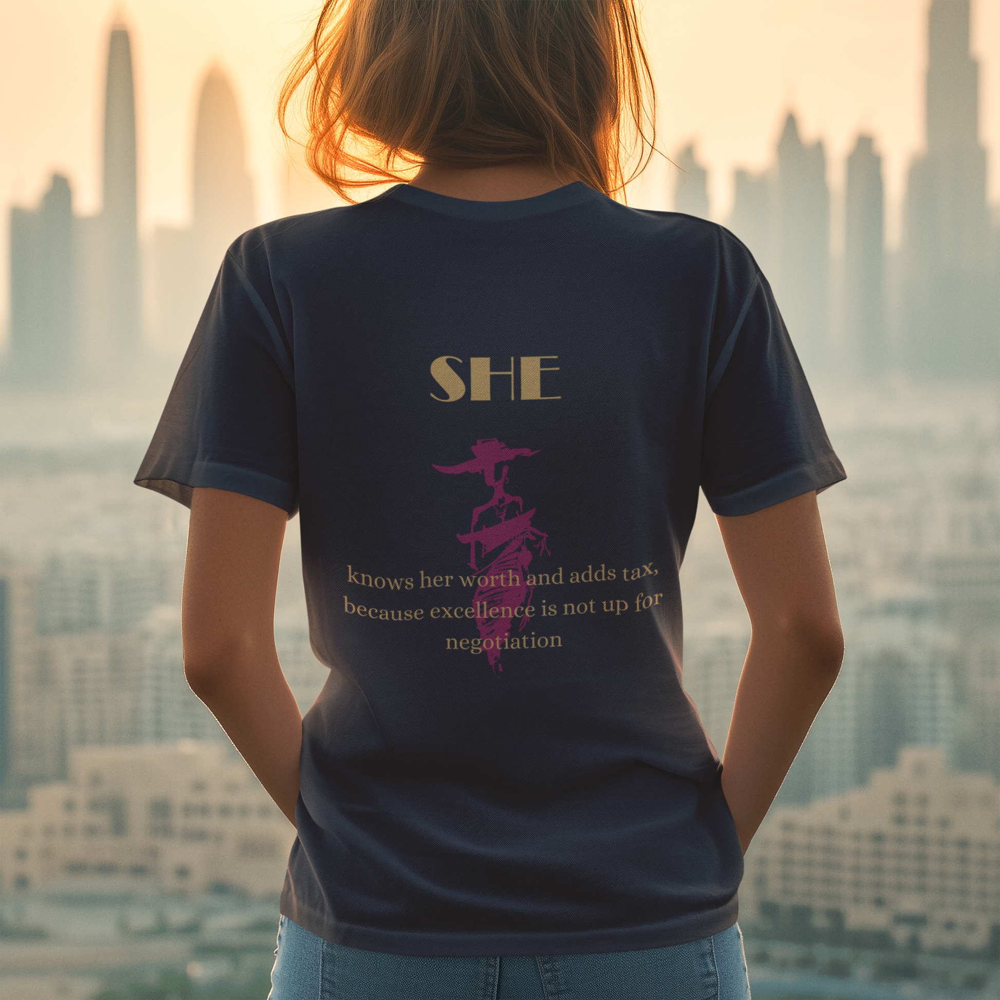 She T-Shirt Rundhals navy