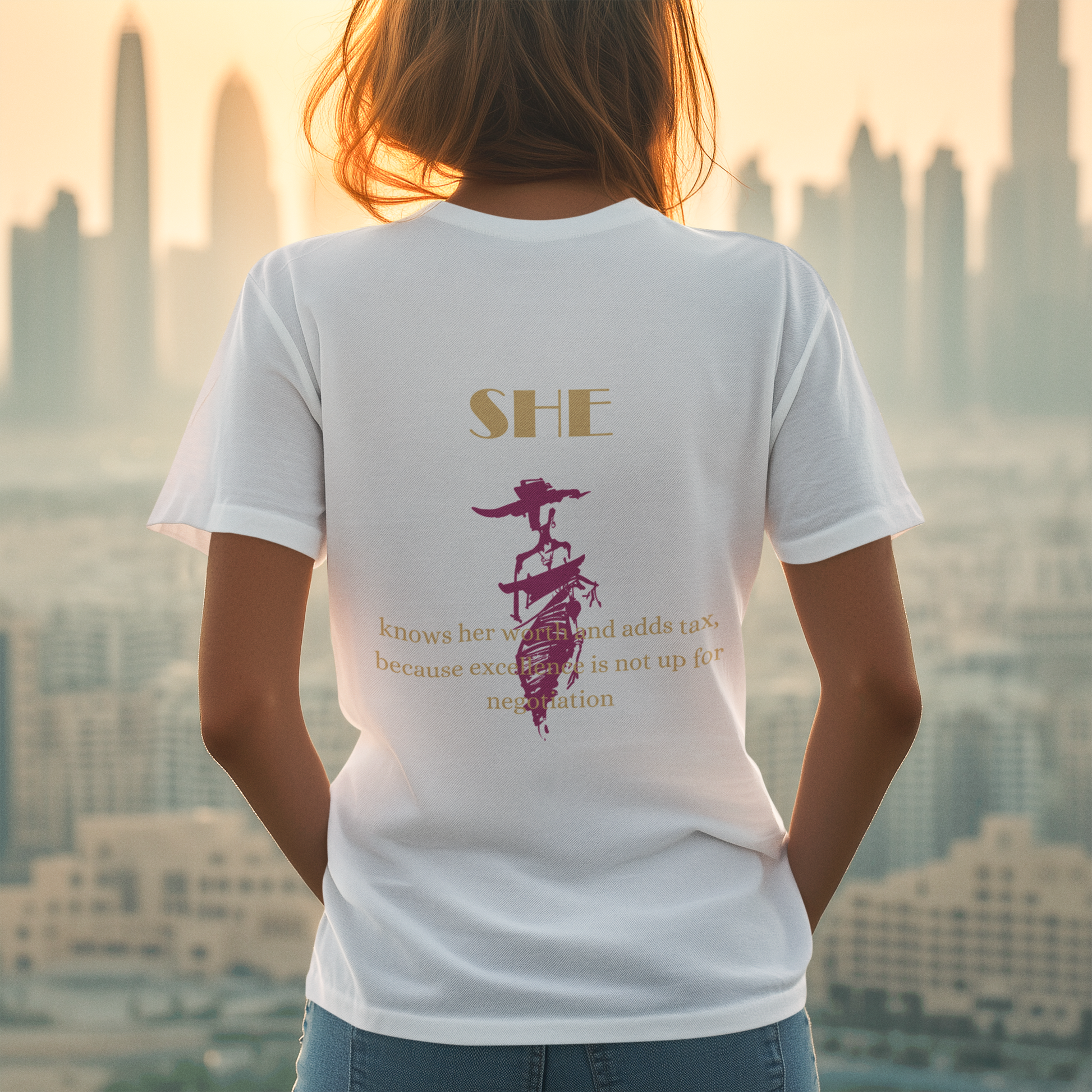 She T-Shirt Rundhals weiß