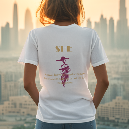 She T-Shirt Rundhals weiß